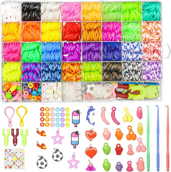 BOTC Loombandjes Starterspakket - 32 Kleuren - 2750-Delig - Loomelastiekjes - Loomen - Loom Pakket