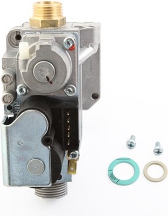 Gasregelblok Honeywell vk4115v1238 met messing aansluiting en schroeven.