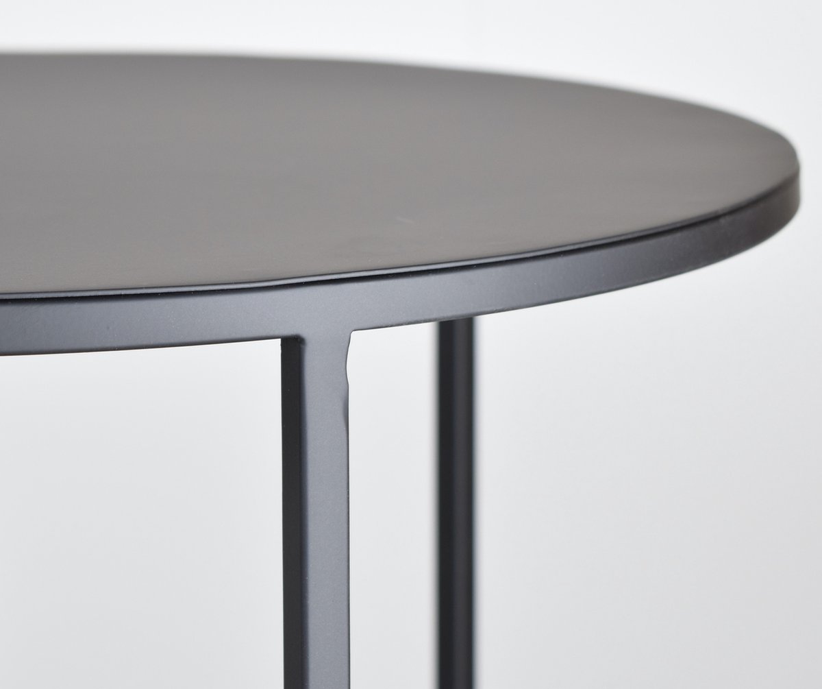 LOFT42 Elvy Set Bijzettafels Rond - Zwart - Ø49x52
