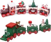 Tafeldecoratie, mini-kersttrein, kerstdecoratie, houten spoorweg, kerstdecoratie, tafel, geschenken voor Xmas party, Kerstmis, Nieuwjaar