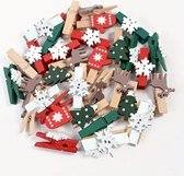Mini Kerst Wasknijpers - Mix - 20 stuks - Kerst versiering