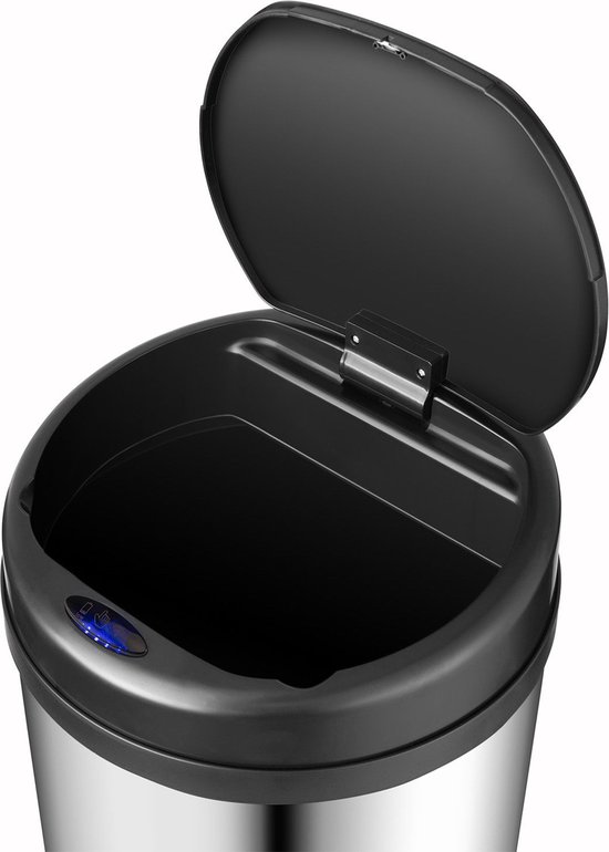 Prullenbak Automatique / Poubelle / Poubelle à Capteur - 30 Litres - Argent - Ronde