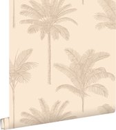 ESTAhome papier peint palmiers beige - 139740 - 0,53 x 10,05 m