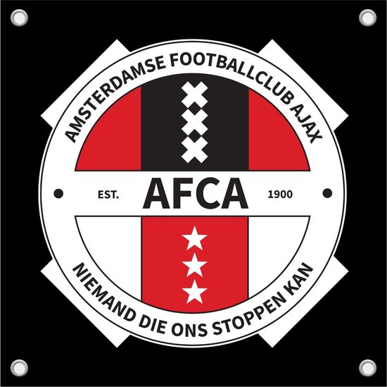 Ajax Tuinposter - AFCA - Voetbal - Tuinposter - Poster - Tuindecoratie - 100x100cm - Voorzien Van Ophangogen