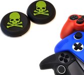 Gadgetpoint | Gaming Thumbgrips | Performance Antislip Thumbsticks | Joystick Cap Thumb Grips | Accessoires geschikt voor Playstation PS4 PS5 & Xbox & Nintendo Pro Controller | Skelet - Zwart met Groen
