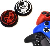 Gadgetpoint | Gaming Thumbgrips | Performance Antislip Thumbsticks | Joystick Cap Thumb Grips | Accessoires geschikt voor Playstation PS4 PS5 & Xbox & Nintendo Pro Controller | Skull - Rood/Wit