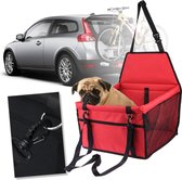 Autostoeltje voor Honden - Rood - Auto Mand - Extra Stevig - max 15 kg
