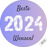 'Beste 2024 Wensen' Etiketten - Wensetiketten - Cadeau etiketten - Gelukkig nieuwjaar sluitzegels - Happy new year stickers 40 mm 40 st #310