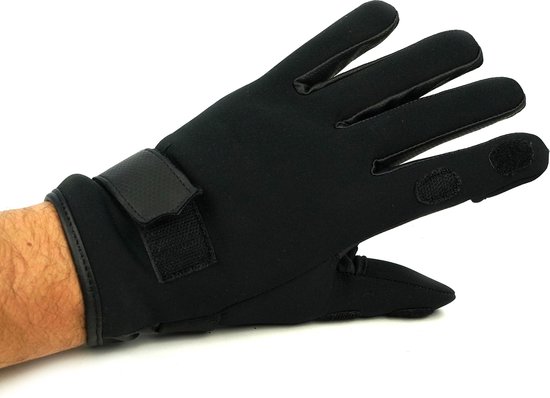 Eurocatch Outdoor - Neopreen Handschoen - Zwart - Met te openen Duim en vingertop
