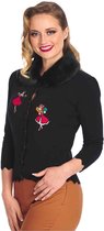 Banned - Cardigan Vintage de Noël - L - Zwart
