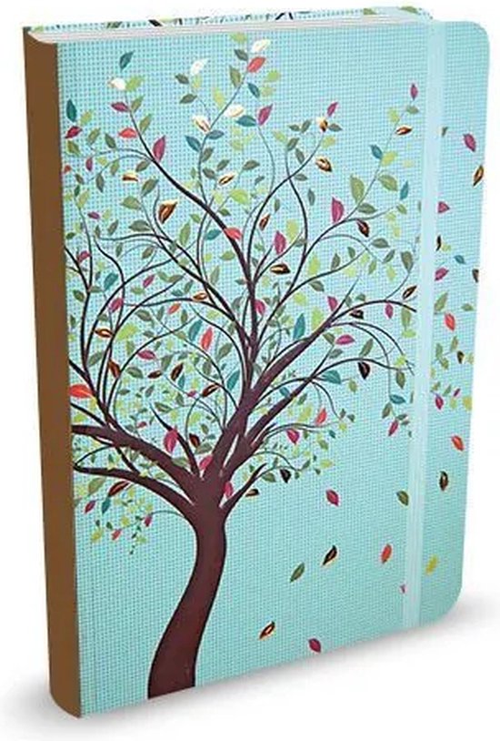 Peter Pauper Notitieboek - Tree of Life Blue - small - met elastieksluiting - 13x18 cm