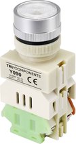 TRU COMPONENTS TC-9219096 Y090 Druktoets 250 V/AC 5 A 1x aan/(aan) Continu Wit (Ø) 30 mm 1 stuk(s)