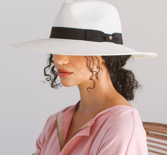 Fiona Fedora Chapeau de soleil pour femme House of Ord UPF50+ Protection UV Chapeau d'été Taille : 58 cm ; réglable - Couleur : Ivoire