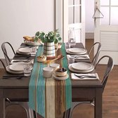 moderne placemats voor de woonkamer, bruin, groen, katoen, linnen, tafellinnen, mat, 33 x 183 cm, wasbaar, voor keuken, eettafel, eetkamer, tafel, feest, bruiloft, decoratie, linnen, antiek, oud