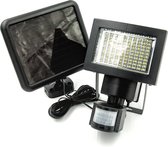 Krachtige schijnwerper op zonne-energie. 100 LED met los zonnepaneel. Solar Floodlight - Breedstraler - Bouwlamp