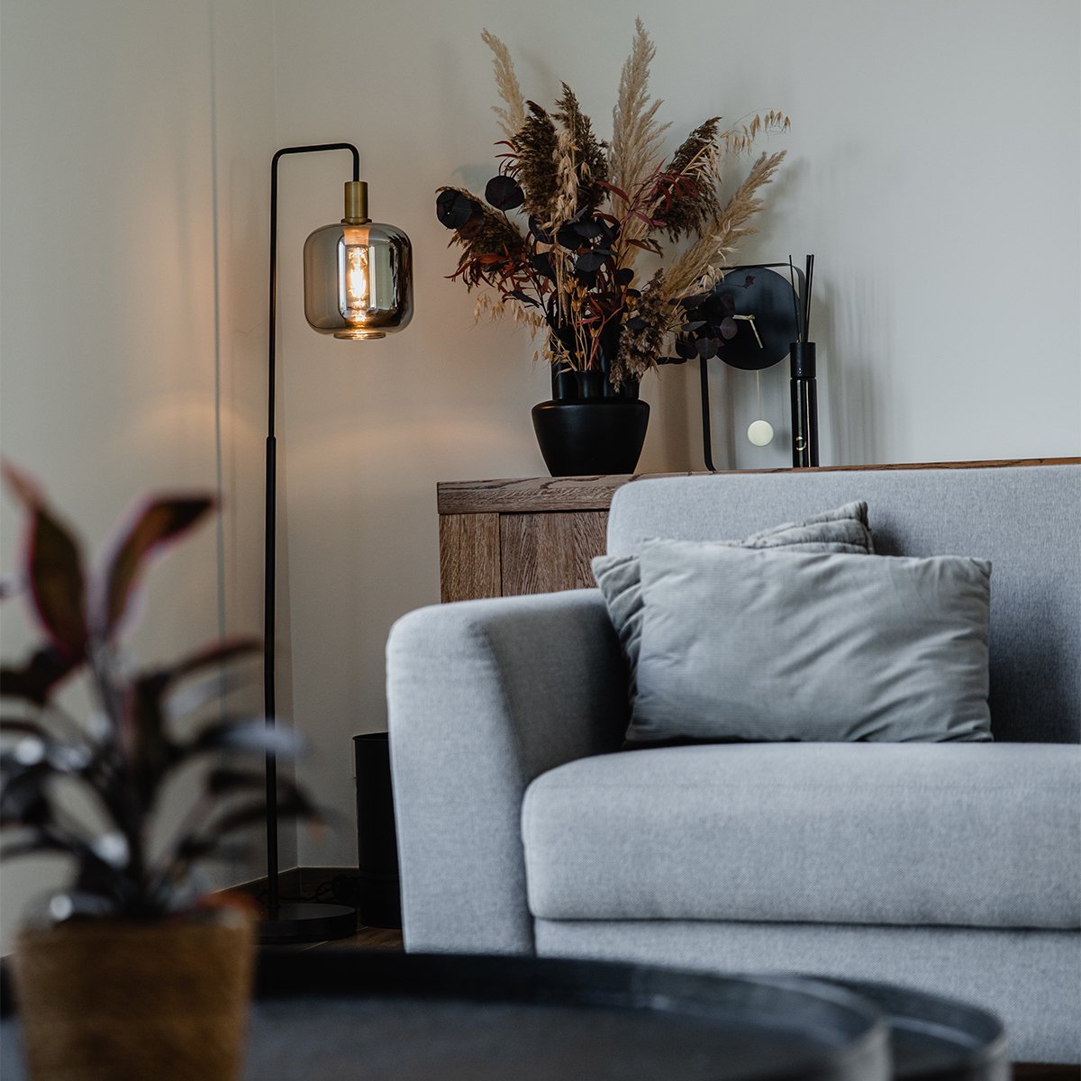 QAZQA zuzanna - Design Vloerlamp | Staande Lamp - 1 lichts - H 150 cm - Zwart Goud - Woonkamer | Slaapkamer thumbnail 3