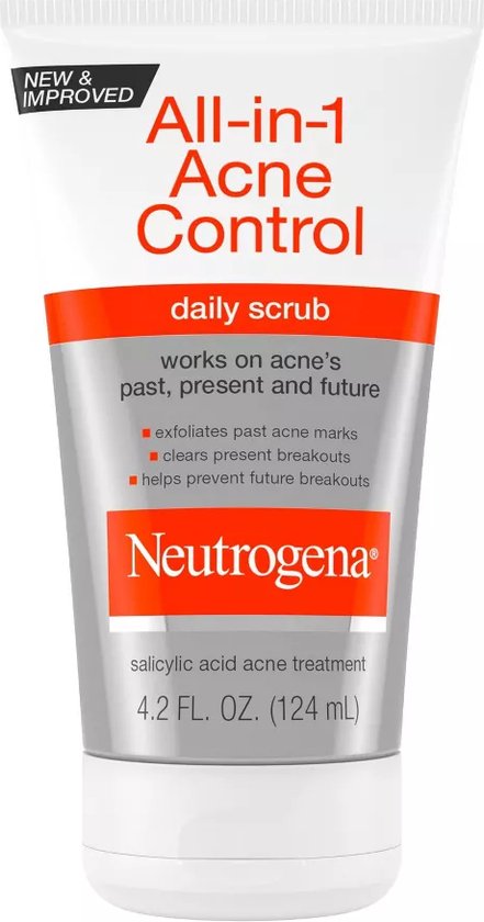 Neutrogena - Acne & Puistjes - All-in-1 Acne Control Daily Face Scrub with Salicylic Acid for Acne-Prone Skin - 124ml