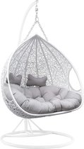 Hangstoel - 2 personen - met frame - wit-grijs