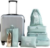 Packing Cubes Set van 6 kledingtassen, kofferorganizer voor vakantie en reizen, pakkubussenset reiskubussen, opbergsysteem voor koffer (fruitgroen)