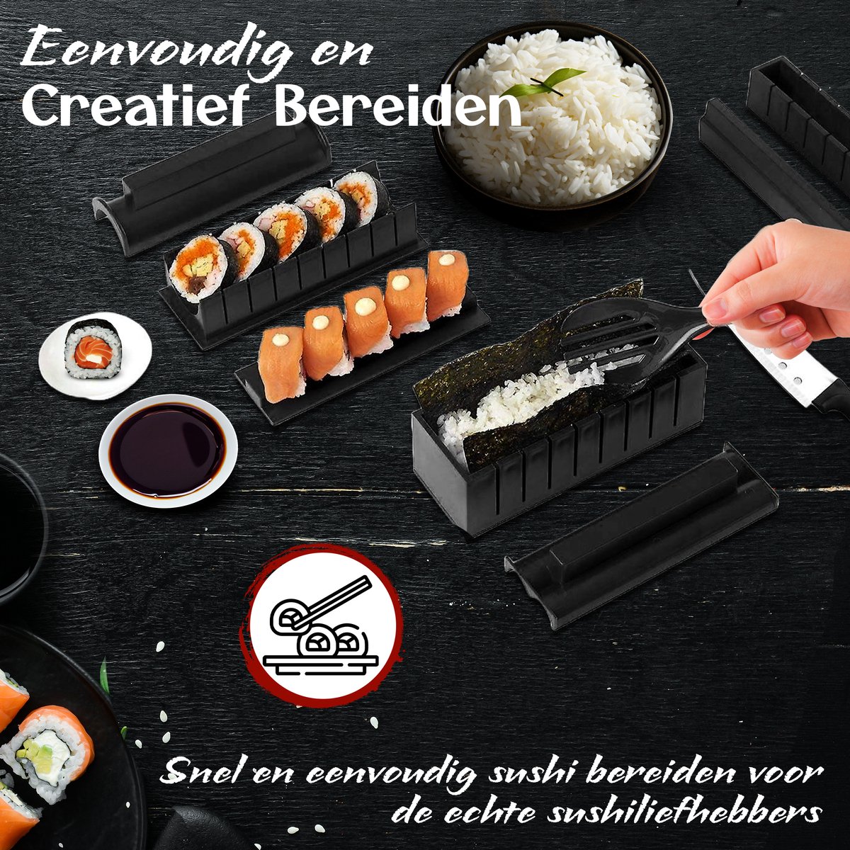 Moule à Sushi Bazooka YEAPEAK - Kit DIY Pour Faire Des Sushis à La Maison, Plastique Alimentaire, Facile à Utiliser Et Nettoyer, Blanc