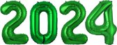 Folie Ballon Cijfer 2024 Oud En Nieuw Versiering Nieuw Jaar Feest Artikelen Happy New Year Decoratie Groen - XL Formaat