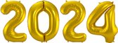 Ballon Cijfer 2024 Oud En Nieuw Versiering Nieuw Jaar Feest Artikelen Gouden Happy New Year Ballonnen Goud – XL Formaat