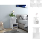 vidaXL nachtkastje set - wit - spaanplaat - 35x35x55 cm - Elegant ontwerp - Kast