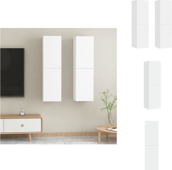vidaXL Wandmeubelen - TV-meubelset - 30.5 x 30 x 110 cm - wit spaanplaat - Kast