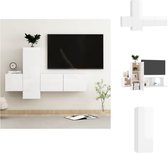 vidaXL Meuble TV - Blanc brillant - 80 x 30 x 30 cm - Aggloméré - Meuble