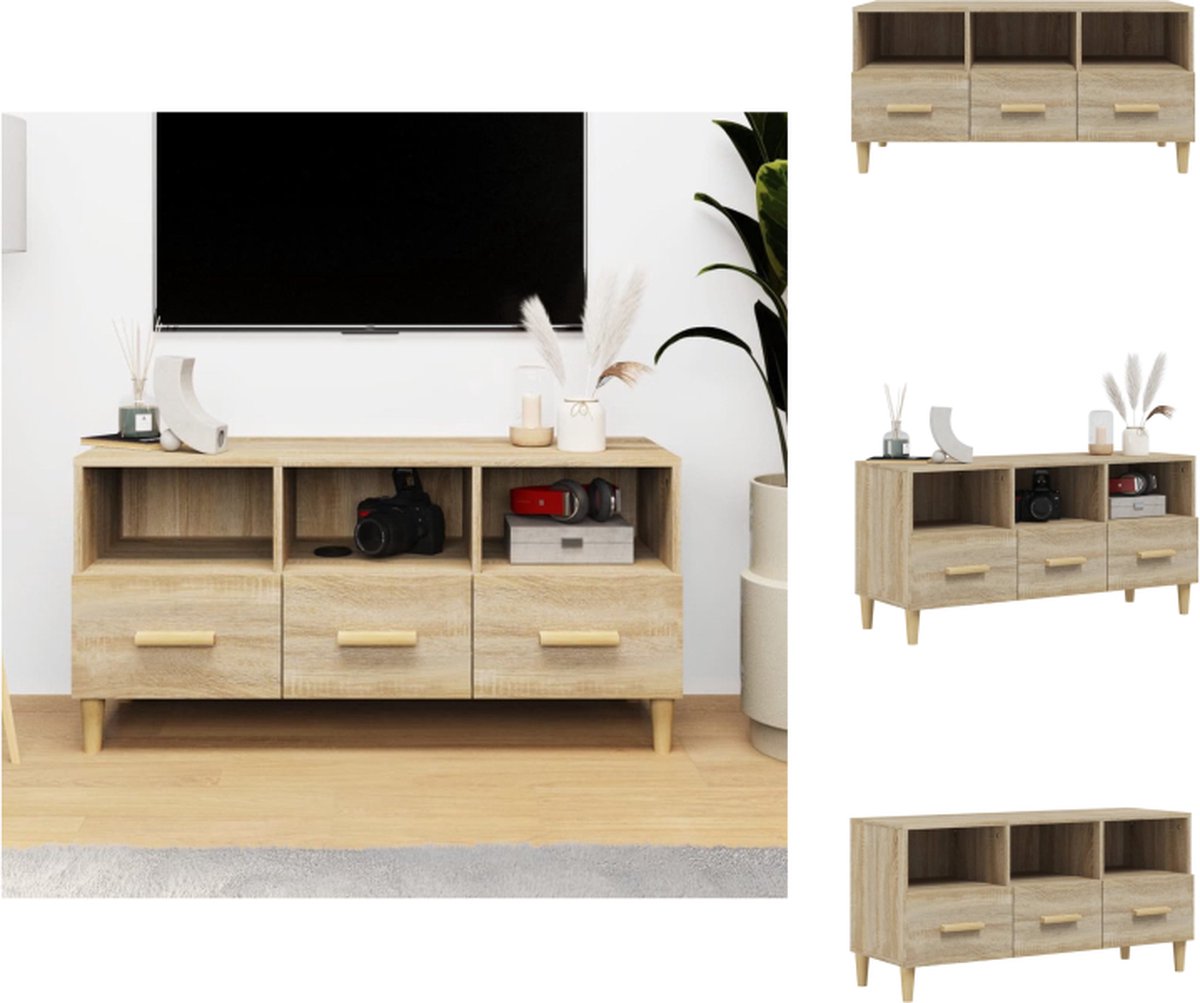 vidaXL Tv-meubel 80x36x50 cm bewerkt hout grijs sonoma
