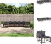 vidaXL Hoekbank Antraciet - 72 x 72 x 66 cm - Weerbestendig poly rattan - stabiel frame en comfortabele kussens - Loungebank