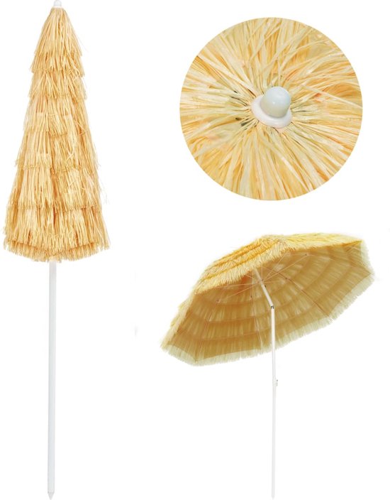 vidaXL Hawaï Stijl Parasol 240 cm Naturel PP Strook Polyester