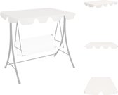 vidaXL Schommelbankluifel - wit - geschikt voor dak 188/168 x 110/145 cm - PVC-gecoat - Partytent