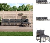 vidaXL Lounge set tuinmeubelen - antraciet - 72 x 72 cm - poly rattan - Loungebank