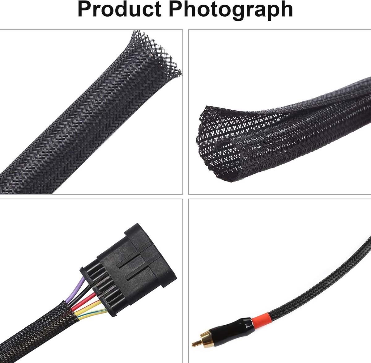 Kabelslang, 6 m, 9 mm, zelfsluitende kabelbescherming, 1 m krimpkousen, voor laadkabel, fiets en auto