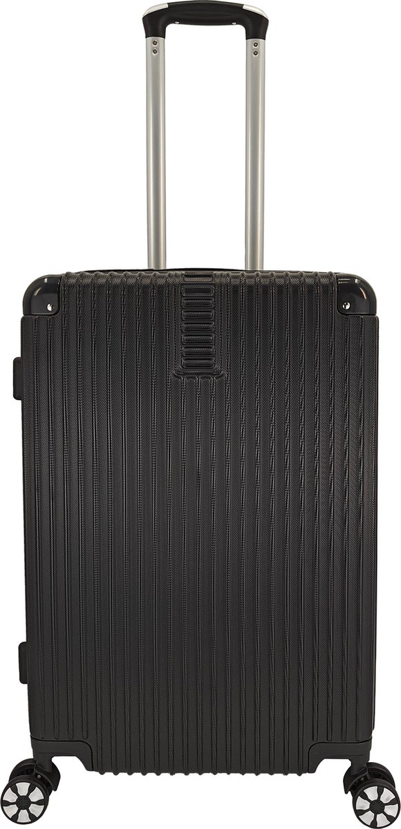 SB Travelbags Bagage koffer 65cm 4 dubbele wielen trolley - Zwart