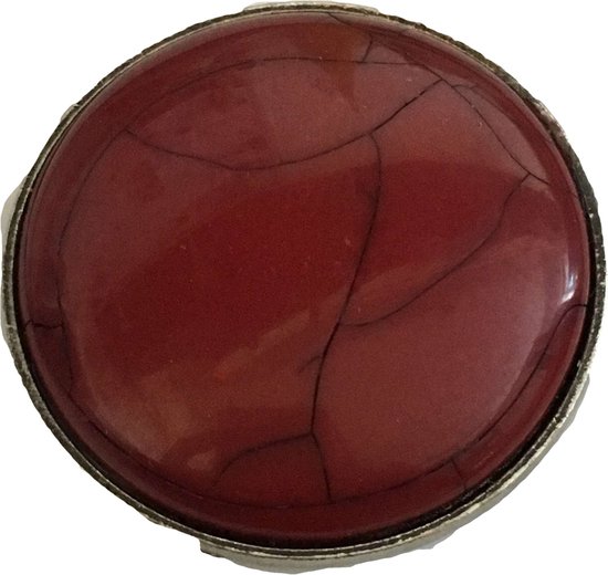 Petra's Sieradenwereld - Magneetbroche rood howlietsteen