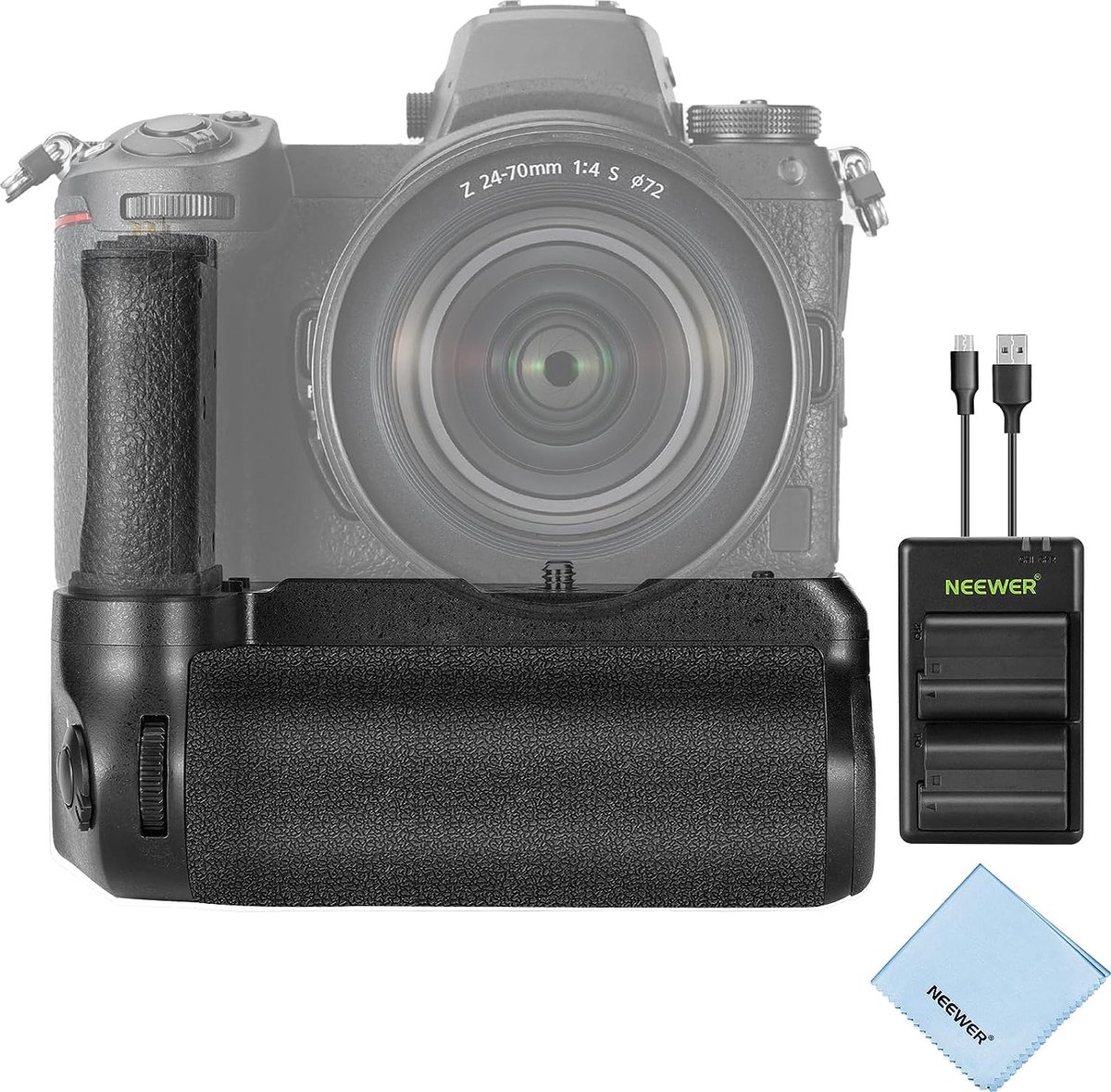 Neewer® - MB-N11 Verticale Batterijgrip - Met 2 Vervangende Batterijen EN-EL15c 2400mAh en Dubbele USB-oplader - Compatibel met Nikon Z6 II en Z7 II Camera's - Verbeter de Duur van je Fotografie
