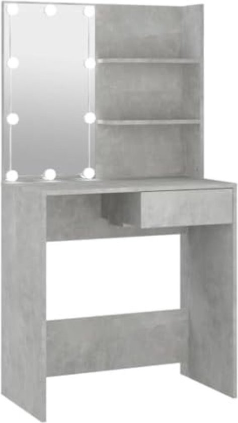 VASAGLE kaptafel make up tafel met spiegel en gloeilampen, instelbare helderheid, cosmetische