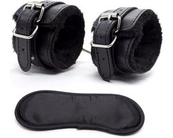 Jumada's - SM Bondage Sex Oogmasker: Erotische Lederen Masqueradespeeltjes voor Volwassenen met Handboeien, Blinddoek en Zwarte Oogmaskers