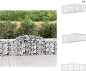 vidaXL Schanskorf - Gabion muur - Decoratieve tuinbarrière - 300 x 50 x 80/100 cm - Gegalvaniseerd ijzer - Plantenbak