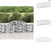 vidaXL Schanskorf - Decoratieve geluidsisolerende tuinbarrière - 300 x 50 x 80/100 cm - Gegalvaniseerd ijzer - Plantenbak