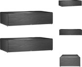 vidaXL Tuinmeubelhoes - PE - zwart - 315 x 180 x 75 cm - water- en UV-bestendig - 2 stuks - Tuinmeubelhoes