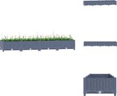 vidaXL Verhoogde plantenbak - Grijs - PP - 160 x 40 x 23 cm - Montage vereist - Bloempot