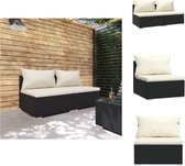 vidaXL Poly Rattan Tuinset - Modulair Design - Waterbestendig - Stevig Frame - Comfortabele Kussens - Zwart/Crème - 70x70x60.5 cm - Tuinset