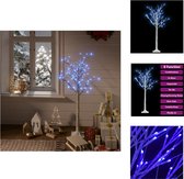 vidaXL Verlichte Wilgenboom - Kunstkerstboom 120cm - LED 120 - Wit - Blauw - Decoratieve kerstboom