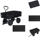 vidaXL Tuinwagenvoering - polyester - 81 x 41 x 21 cm - zwart - Kruiwagenwiel