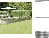 vidaXL Ovale plantenbak - 512 x 80 x 36 cm - Zilver - Gepoedercoat staal - Bloempot