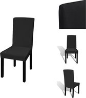 vidaXL Stoelhoezen - Zwart - 6 stuks - Geschikt voor stoelen met een hoogte van max - 55 cm - Stretchstof met 10% spandex - Wasbaar op 40°C - Herbruikbaar - Polyester- 90% - Elasthaan- 10% - Tuinmeubelhoes