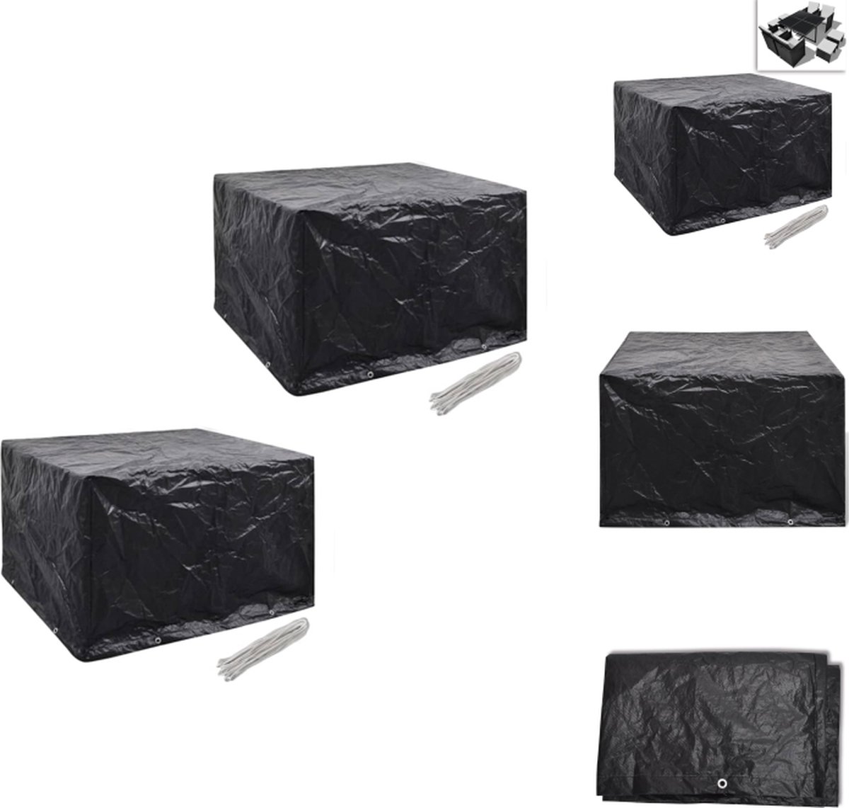 VidaXL Tuinmeubelhoes Rattan 113x113x73cm Waterdicht Tuinmeubelhoes